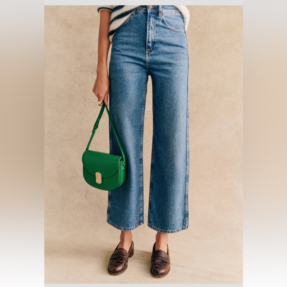 Sezane Le Crop denim Blue Denim, 36 size US 4